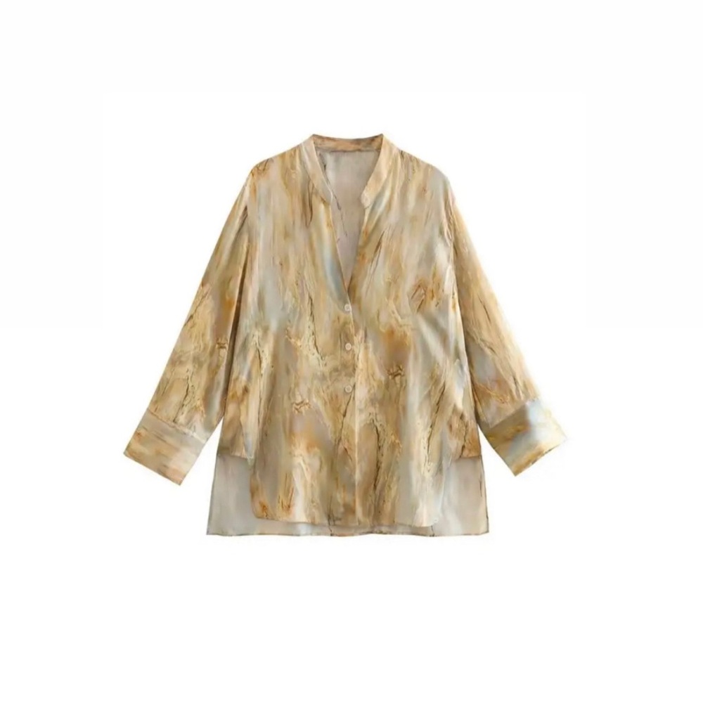 Elegant Cream and Gold Women's Top and Matching Pant set
